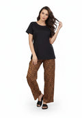 Black Speckle Dot Print T-Shirt Pajamas Set
