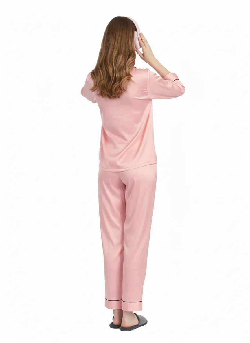 Blush Pink Armani Satin Soft Luxury Nightsuit