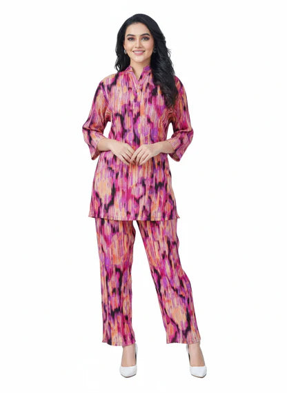 Fusion Ikat Print Kurti Modest Co-Ord Set