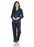 Midnight Navy Armani Satin Luxury Nightsuit