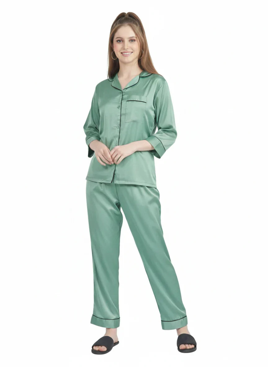 Mint Mist Satin Premium Nightsuit