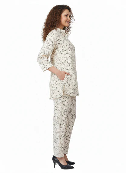 Opal Bloom Printed Kurti Co-Ord Set in Imported Chiffon