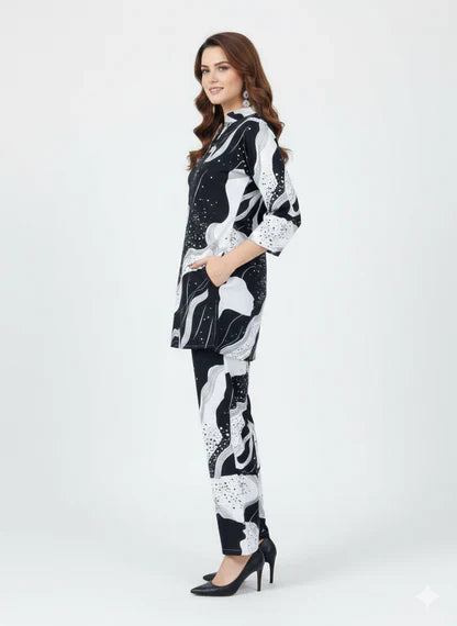 Petal Whisper Floral Printed Kurti Co-Ord Set