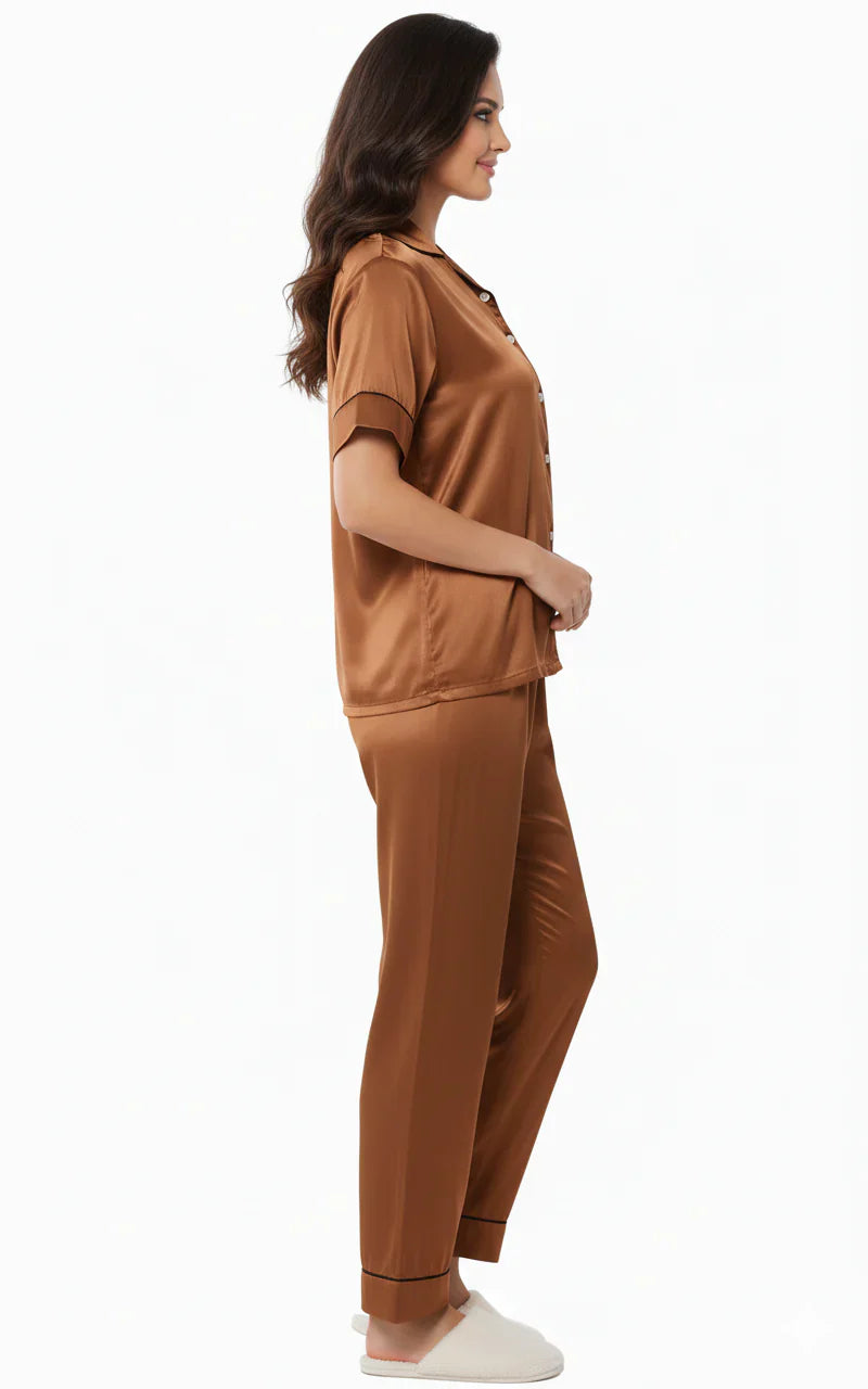Bronze Italian Satin Premium Nightsuit