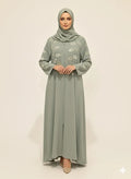 Sage Green Luxury Embroidered Abaya