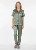 Sage Green Italian Satin Elegant Nightsuit